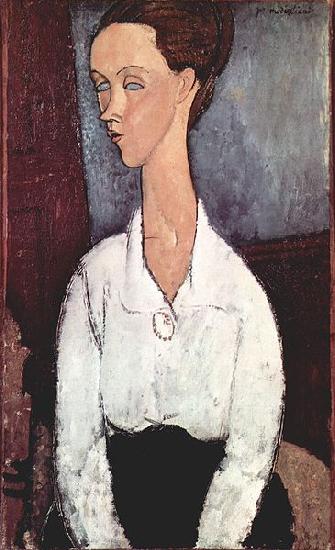 Amedeo Modigliani Portrat der Lunia Czechowska mit weiber Bluse oil painting image